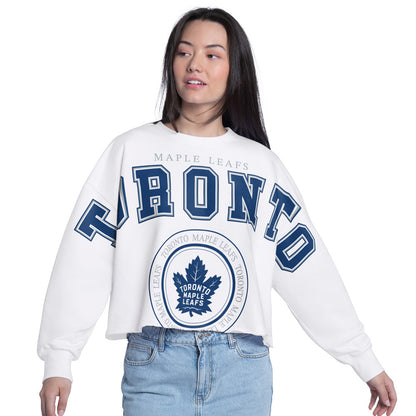 Starter Toronto Maple Leafs Women's Cropped White Crew Shirt
