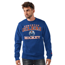 Starter Edmonton Oilers Holiday Men's Navy Crewneck Sweater
