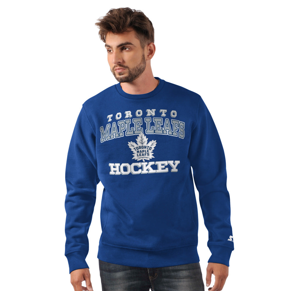 Starter Toronto Maple Leafs Holiday Men's Blue Crewneck Sweater