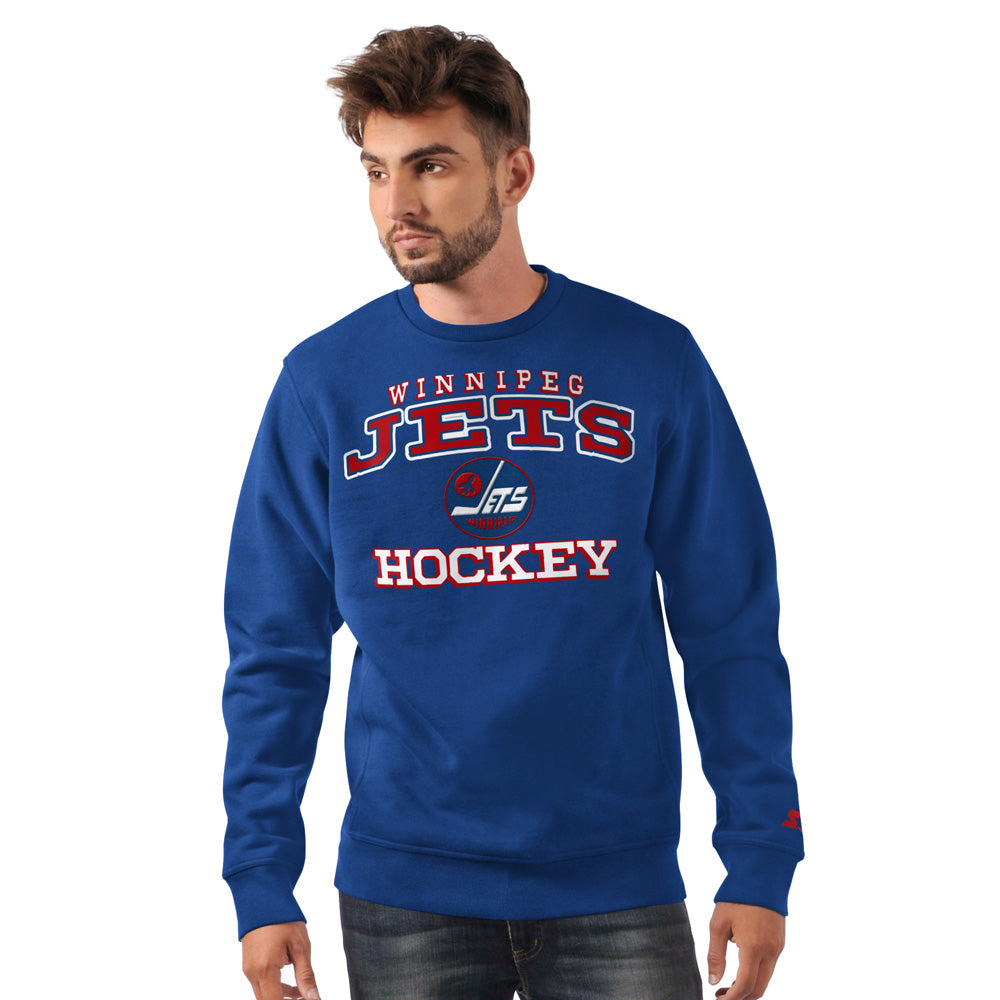 Starter Winnipeg Jets Holiday Men's Blue Crewneck Sweater