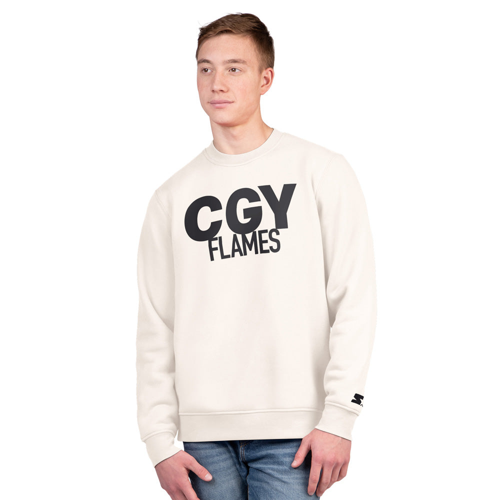 Starter Calgary Flames Assist Men's White Crewneck Sweater