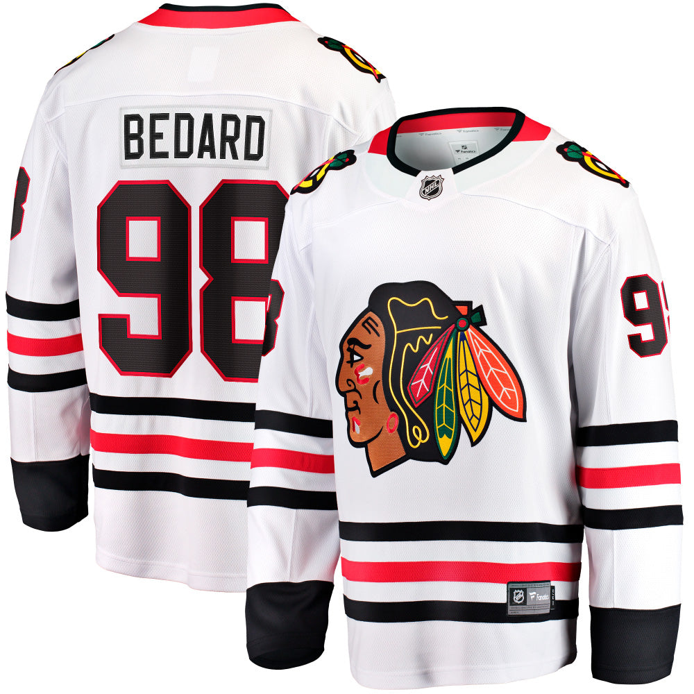 FANATICS CHICAGO BLACKHAWKS CONNOR BEDARD ADULT AWAY BREAKAWAY JERSEY