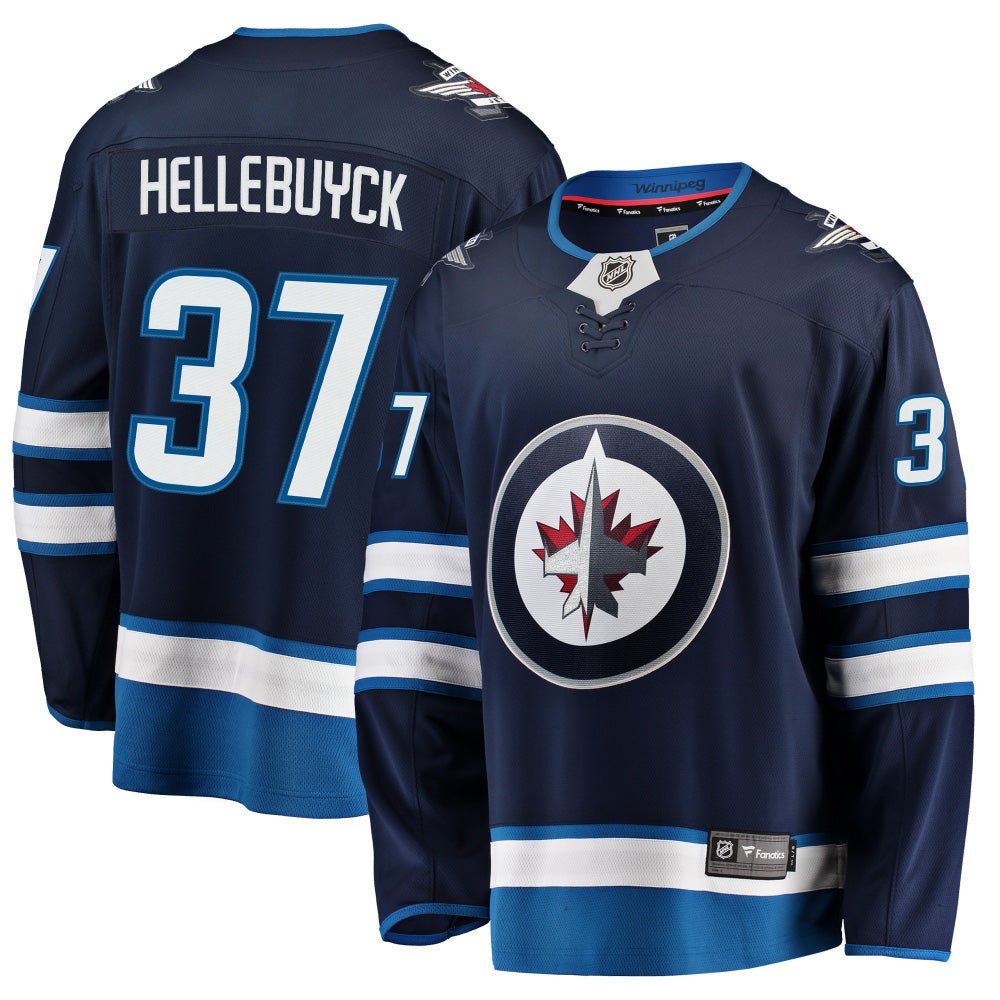 Winnipeg Jets Breakaway Player Jersey Connor Hellebuyck Navy