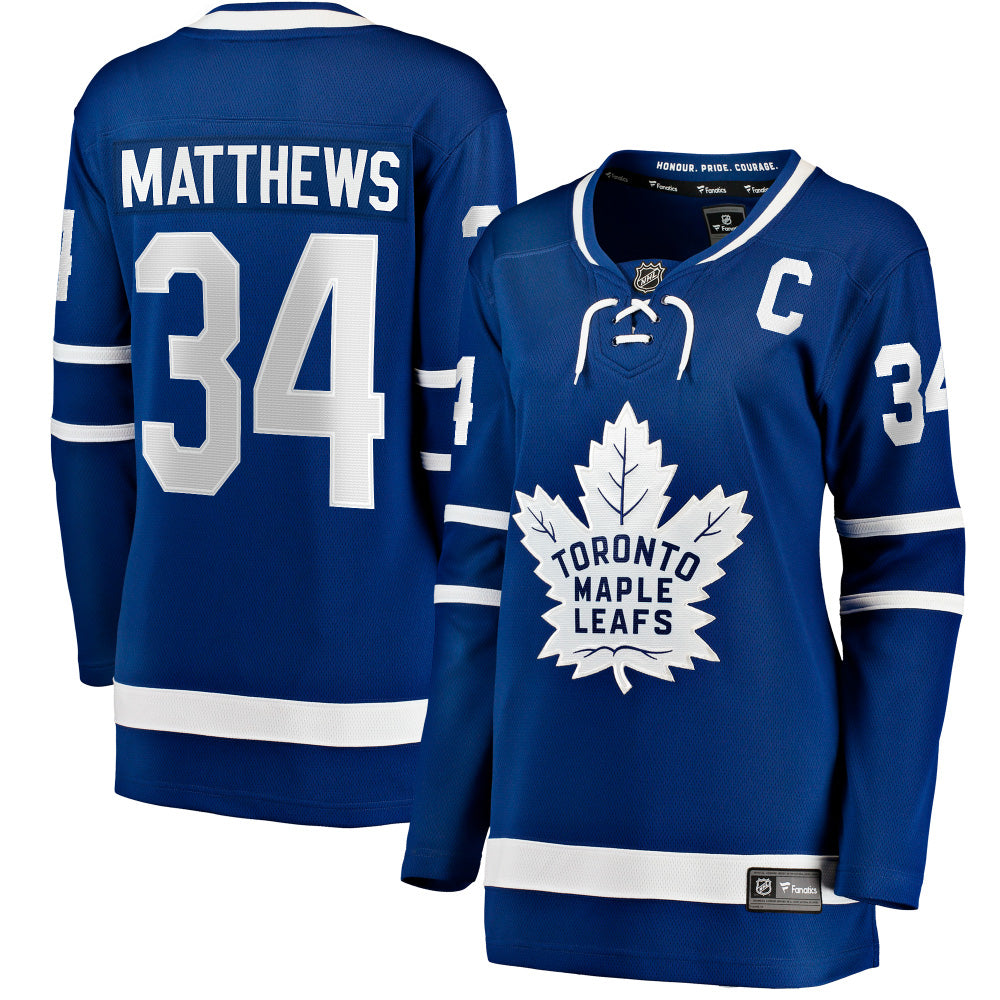 FANATICS TORONTO MAPLE LEAFS AUSTON MATTHEWS WOMEN'S HOME BREAKAWAY JERSEY