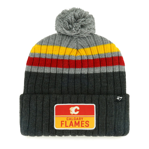 CALGARY FLAMES STACK 47 CUFFED KNIT GREY TOQUE
