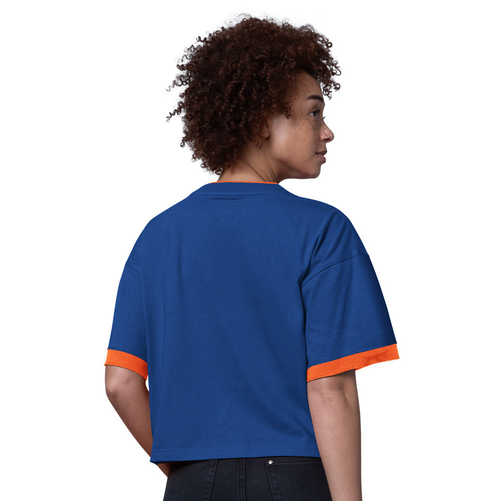 Starter Edmonton Oilers Flyout Women's Navy T Shirt