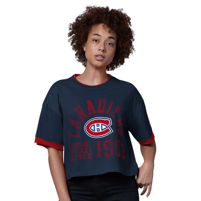 Starter Montreal Candiens Flyout Women's Navy T Shirt