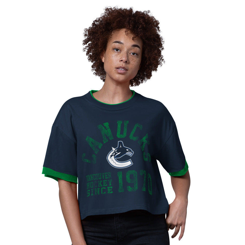 Starter Vancouver Canucks Flyout Women's Blue T Shirt