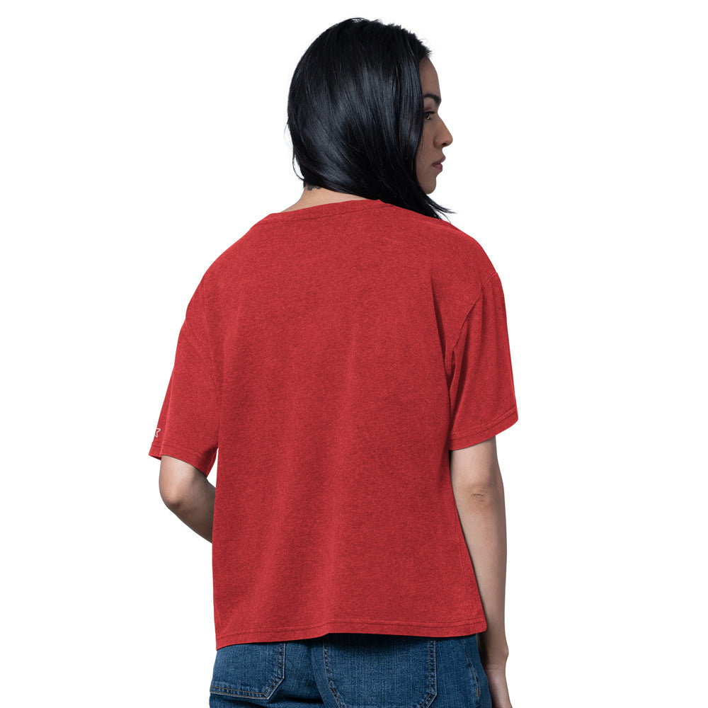 Starter Calgary Flames Hall Of Fame Women's Boxy Red T Shirt