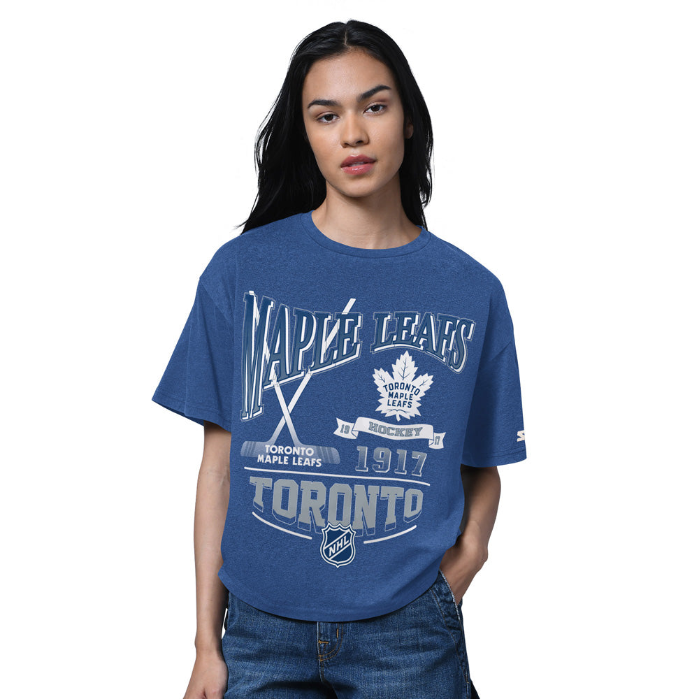 Starter Toronto Maple Leafs Hall Of Fame Women's Boxy Blue T Shirt