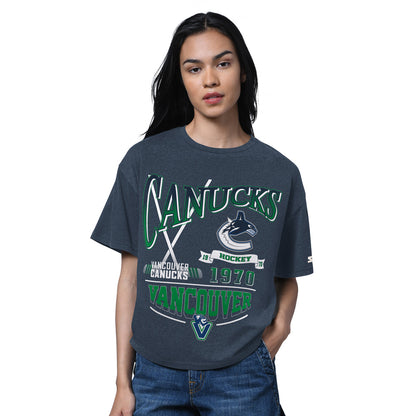 Starter Vancouver Canucks Hall Of Fame Women's Boxy Blue T Shirt