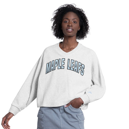 Starter Toronto Maple Leafs Show Up Women's Grey Crew Sweater