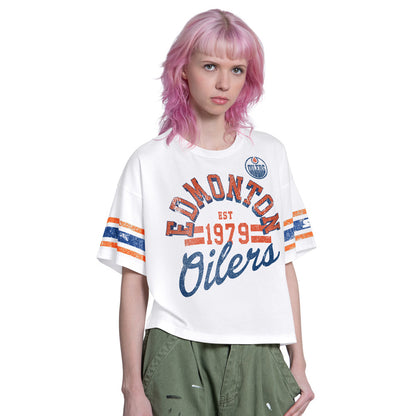 Edmonton Oilers Starter Hurry Up Offense T-Shirt White