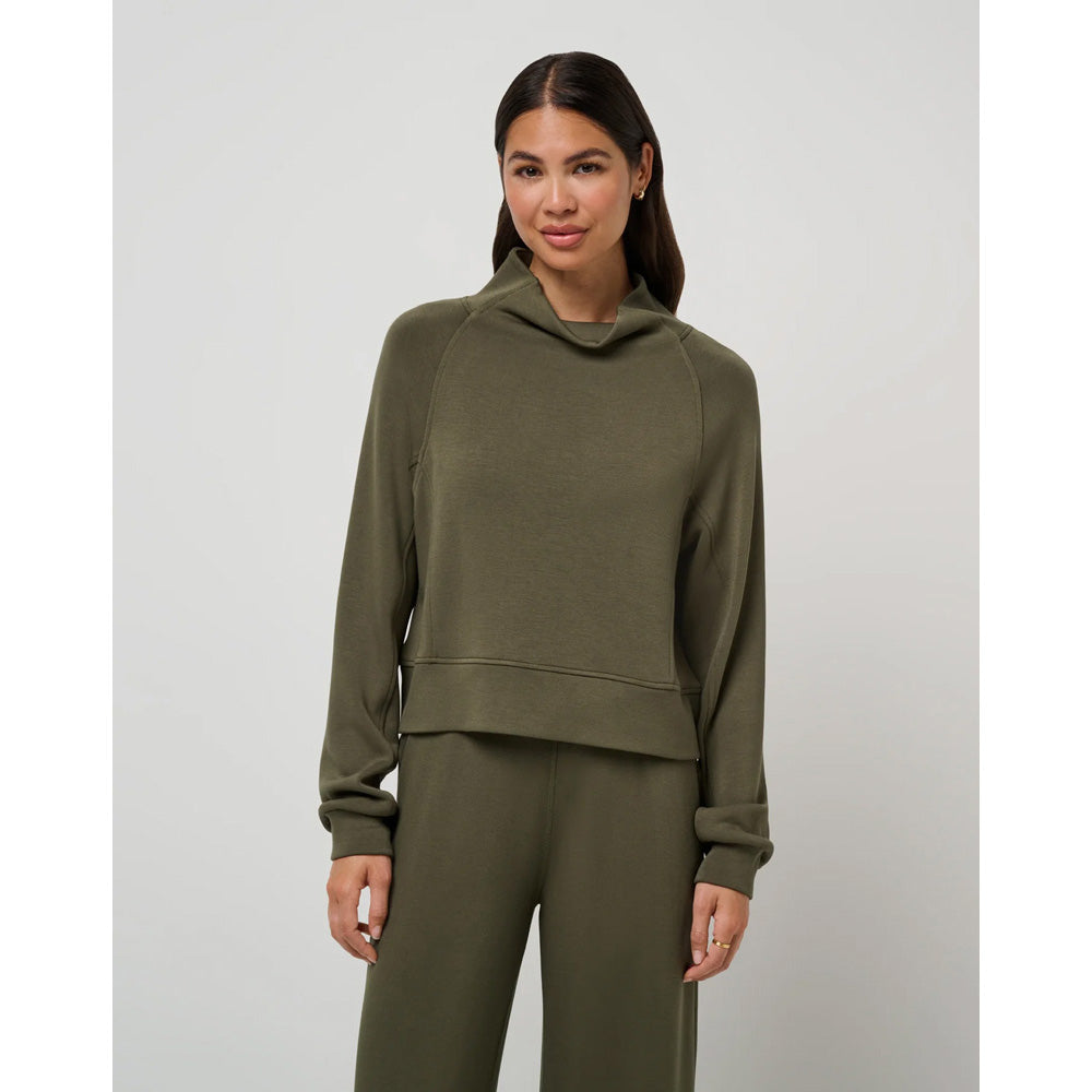 TravisMathew Skyloft Women's Dark Green Funnel Neck Shirt