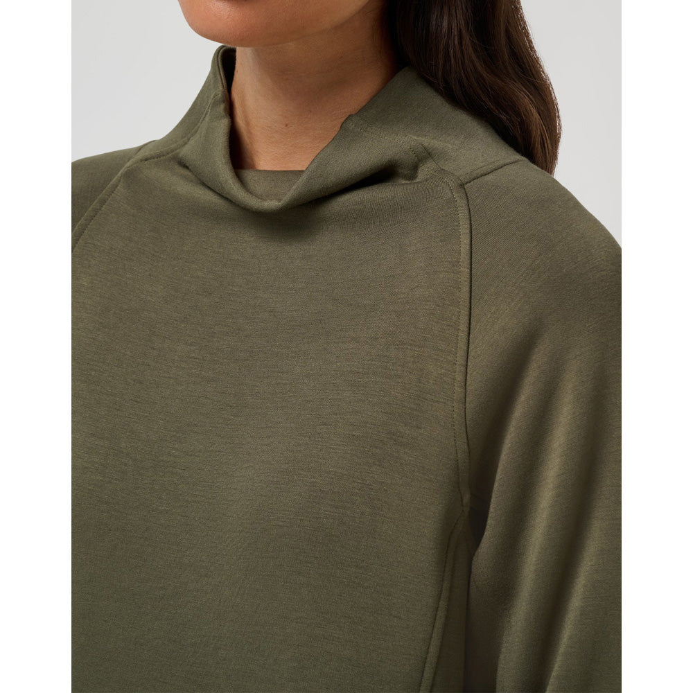 TravisMathew Skyloft Women's Dark Green Funnel Neck Shirt