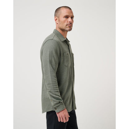 TravisMathew Cloud Waffle Men's Olive Button Up