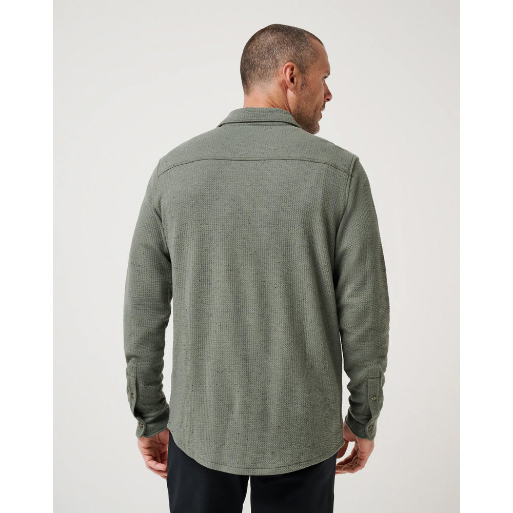 TravisMathew Cloud Waffle Men's Olive Button Up