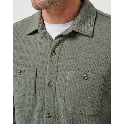 TravisMathew Cloud Waffle Men's Olive Button Up