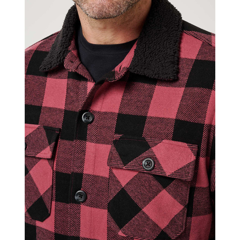 TravisMathew Winterize Men's Red Button Up Jacket