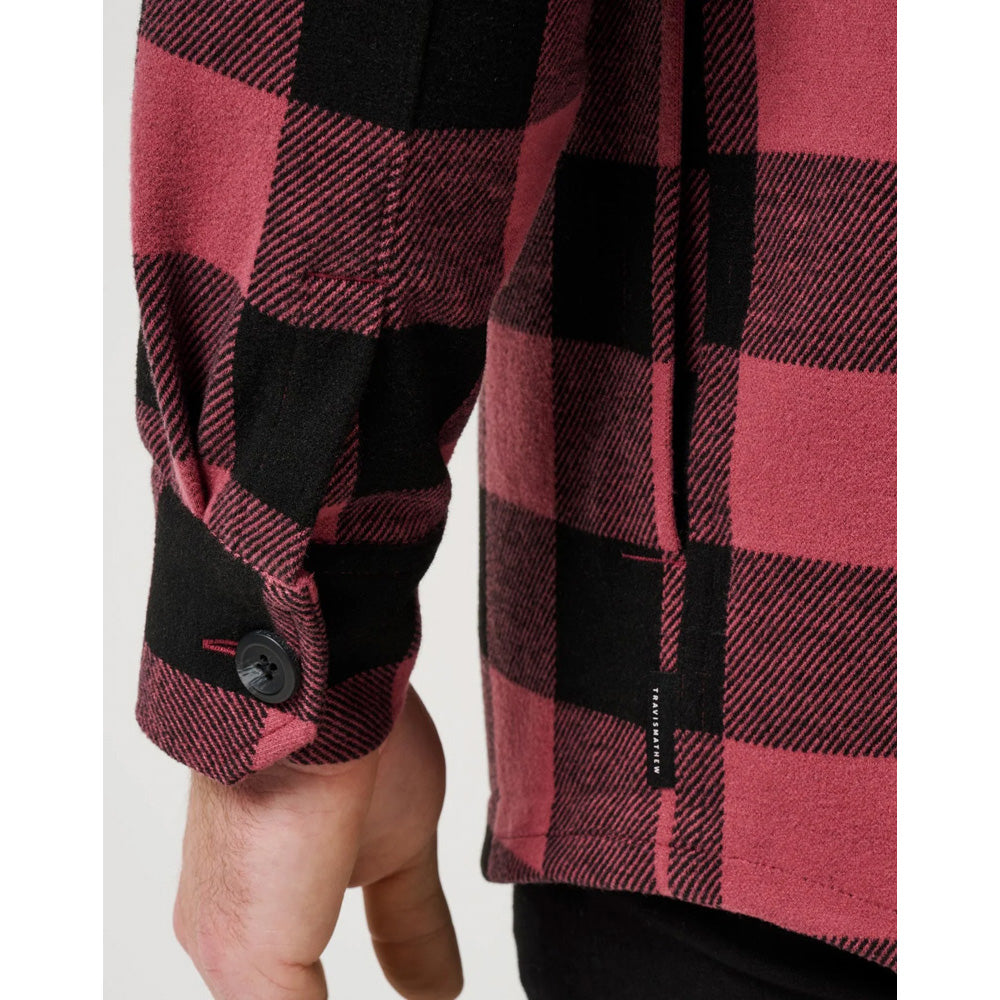 TravisMathew Winterize Men's Red Button Up Jacket