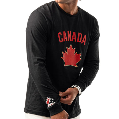 BAUER HOCKEY CANADA GRAPHIC ADULT BLACK LONG SLEEVE SHIRT