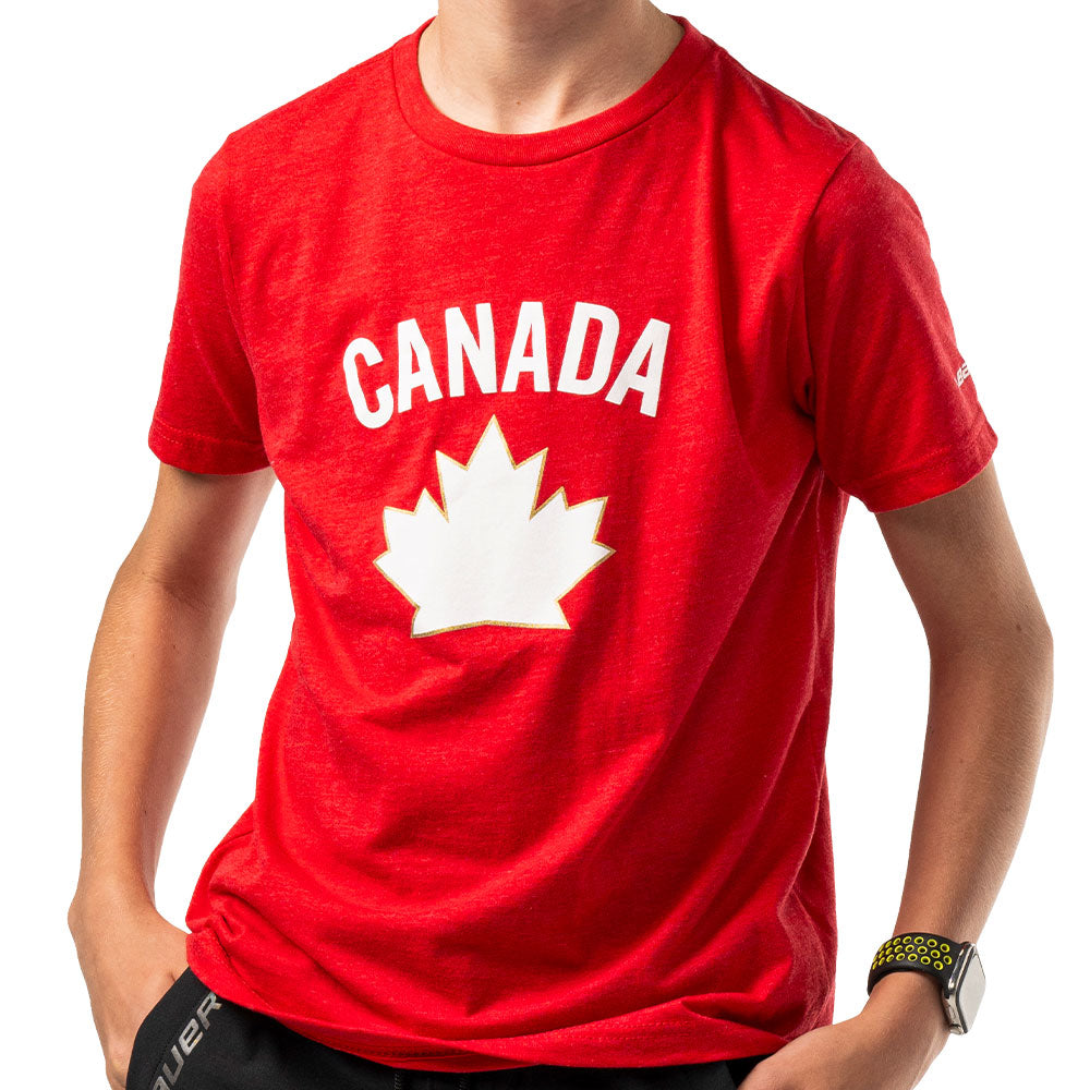 BAUER HOCKEY CANADA GRAPHIC YOUTH RED T SHIRT