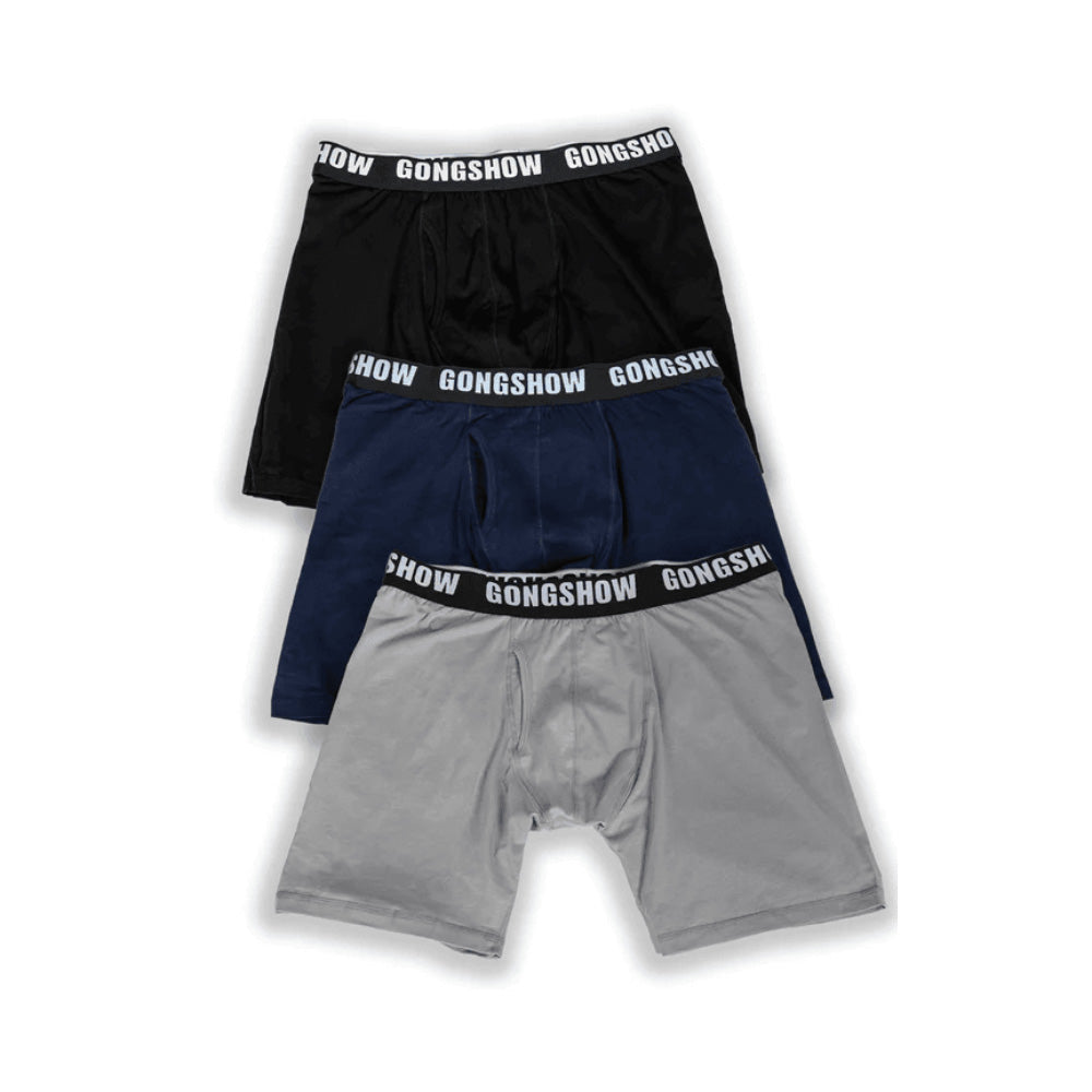 GONGSHOW NATTY 3 PACK BLACK/NAVY/GREY BOXERS