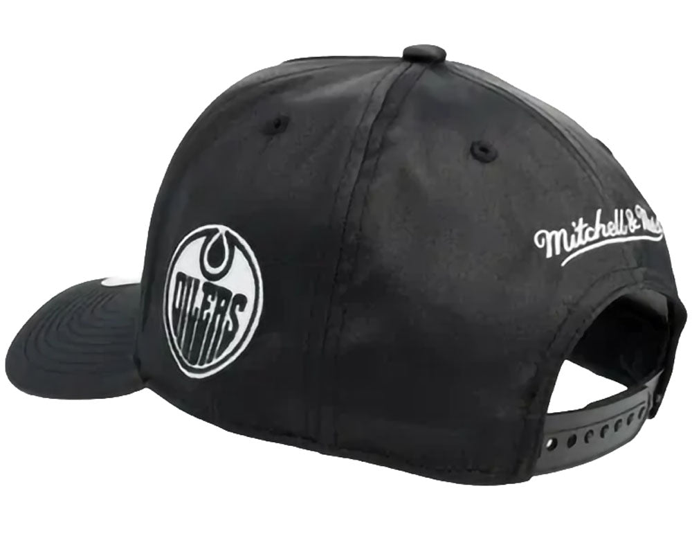 Mitchell & Ness Edmonton Oilers Bone Letter Black Snapback Hat