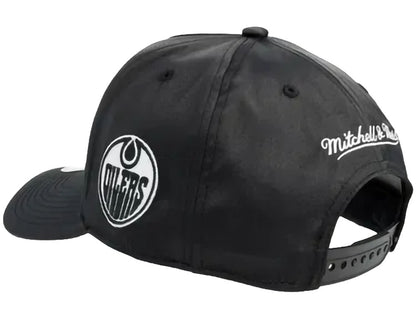 Mitchell & Ness Edmonton Oilers Bone Letter Black Snapback Hat