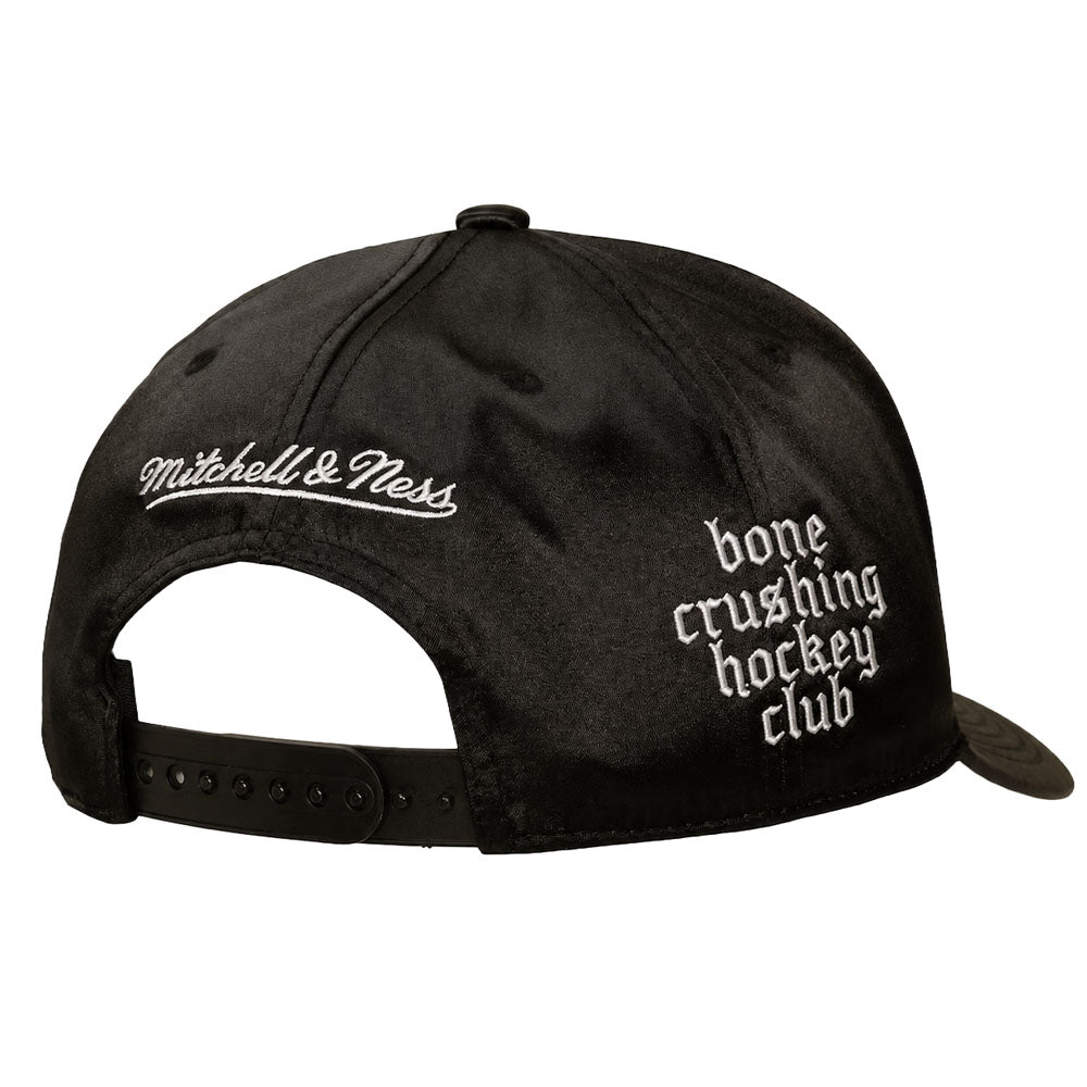 Mitchell & Ness Edmonton Oilers Bone Letter Black Snapback Hat