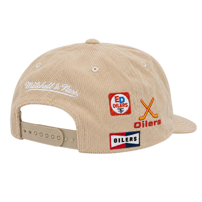 Mitchell & Ness Edmonton Oilers Bridgesport Beige Snapback Hat