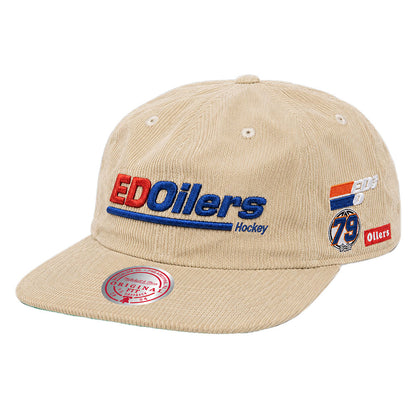 Mitchell & Ness Edmonton Oilers Bridgesport Beige Snapback Hat