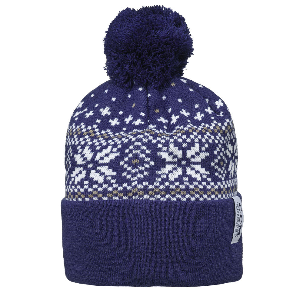 CCM HOLIDAY ADULT NAVY POM KNIT TOQUE