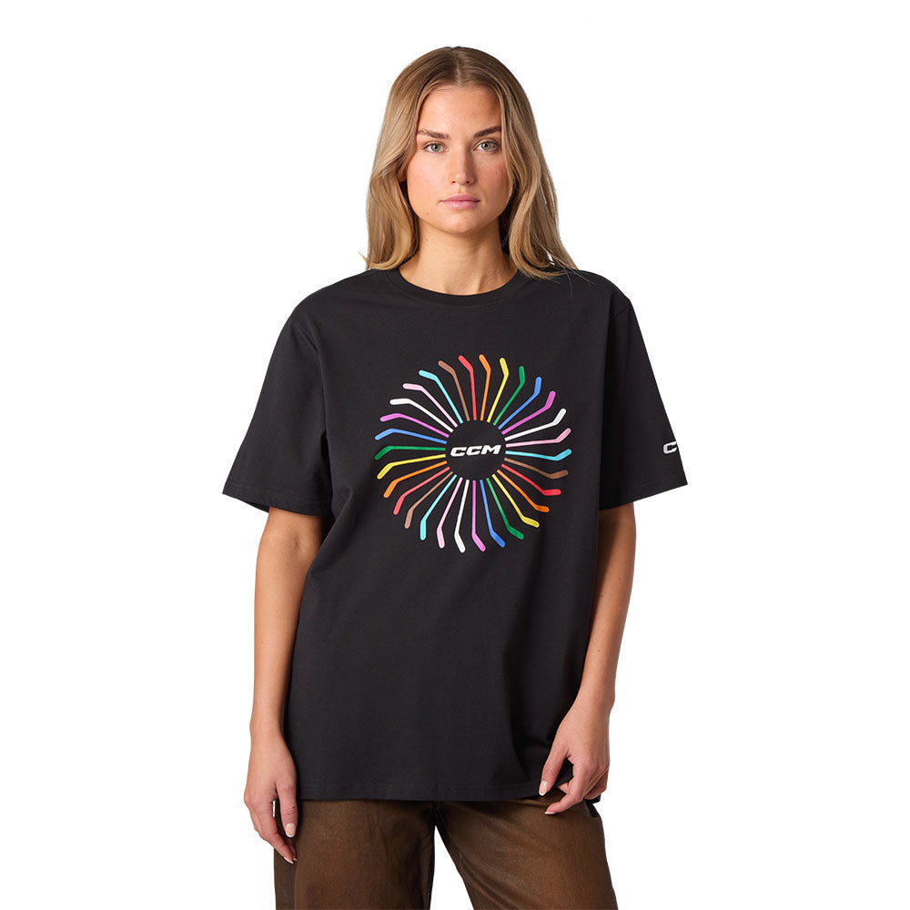 CCM PRIDE ADULT BLACK T SHIRT