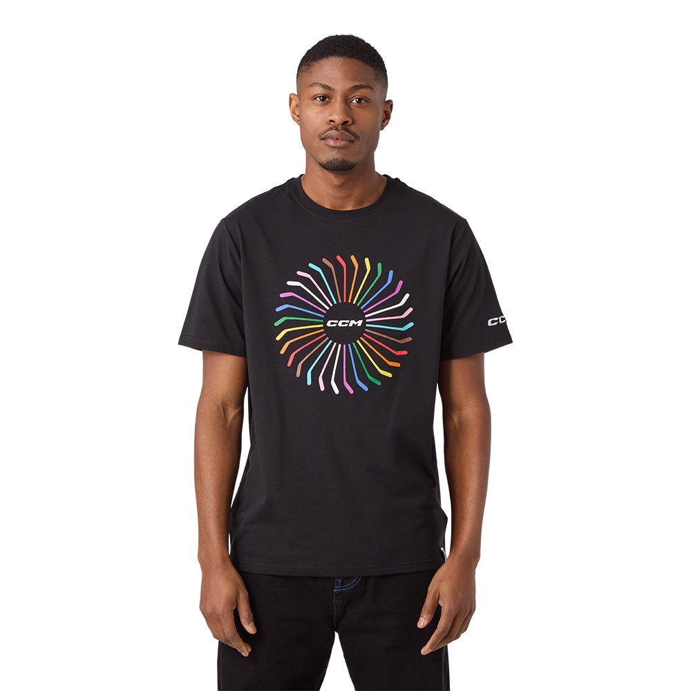 CCM PRIDE ADULT BLACK T SHIRT