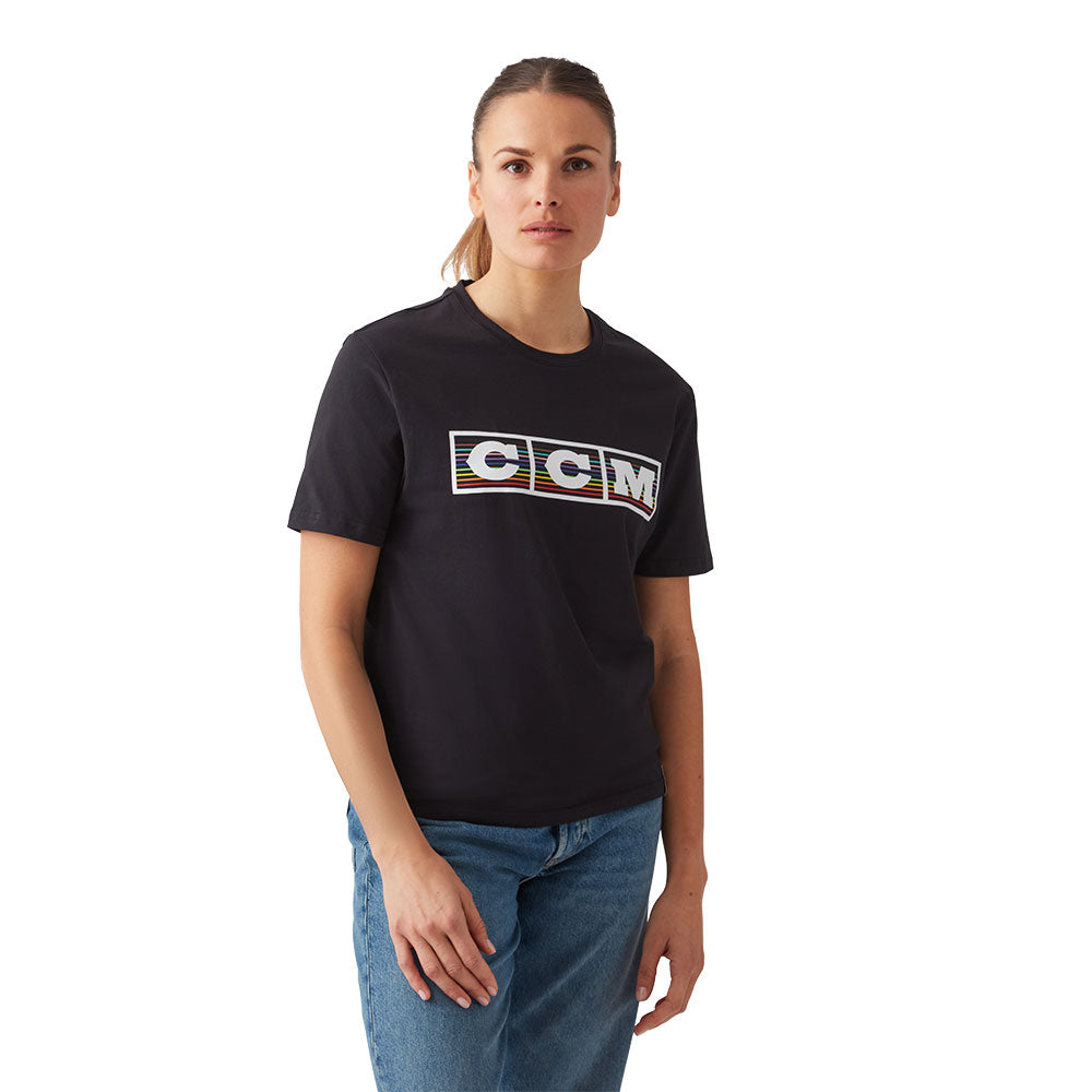 CCM PRIDE ADULT BLACK T SHIRT
