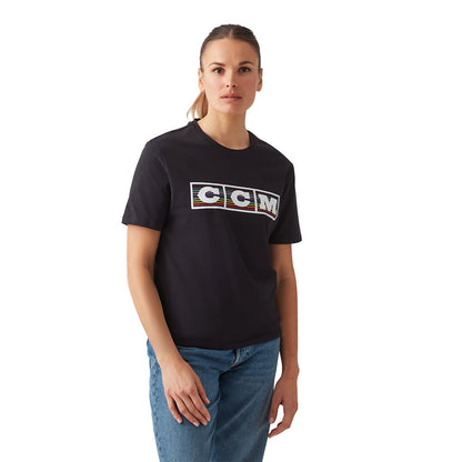 CCM PRIDE ADULT BLACK T SHIRT