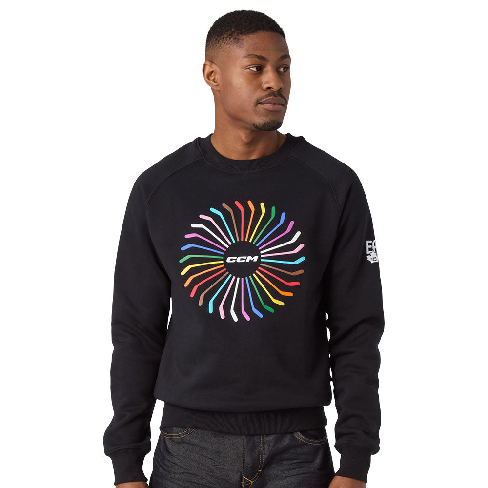 CCM PRIDE ADULT FLEECE CREW SHIRT