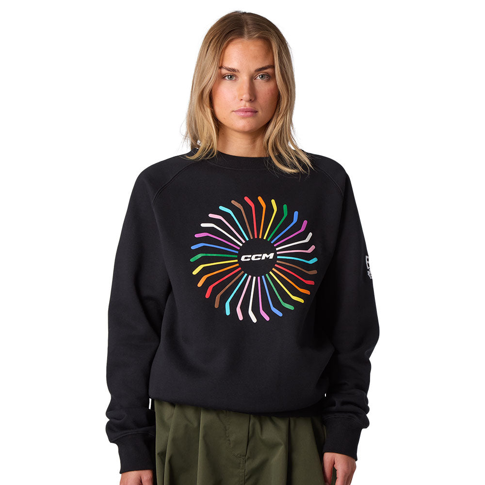 CCM PRIDE ADULT FLEECE CREW SHIRT