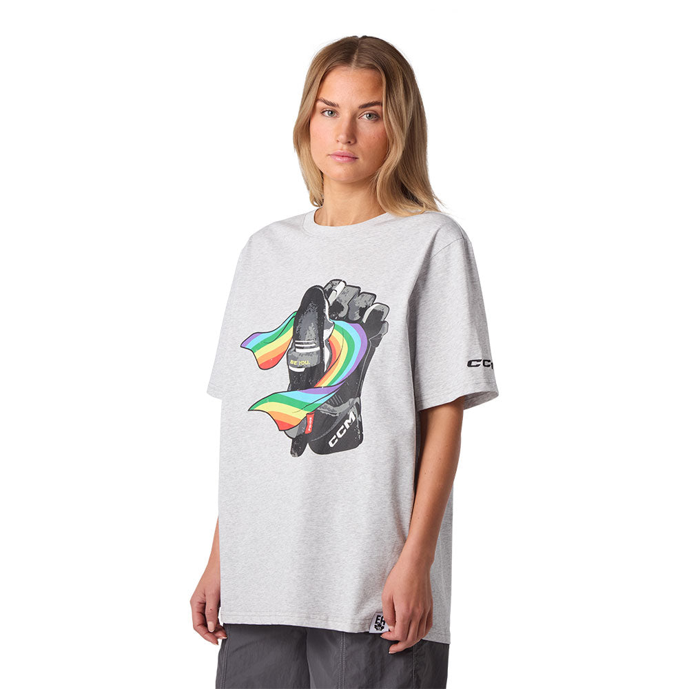 CCM PRIDE ADULT GREY T SHIRT