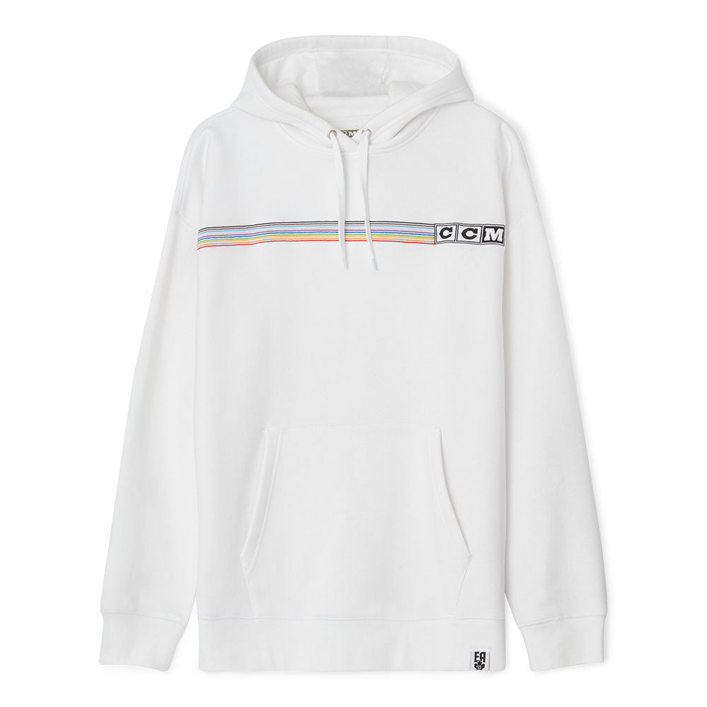 CCM PRIDE DROPPED SHOULDER ADULT WHITE HOODIE