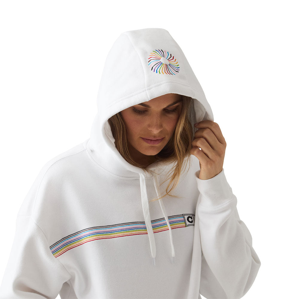 CCM PRIDE DROPPED SHOULDER ADULT WHITE HOODIE