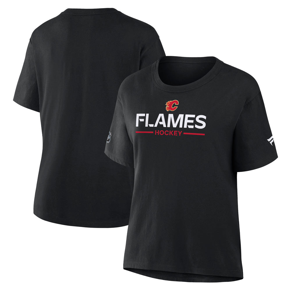 Women's Calgary Flames Primary Cotton Short Sleeve T-Shirt Black