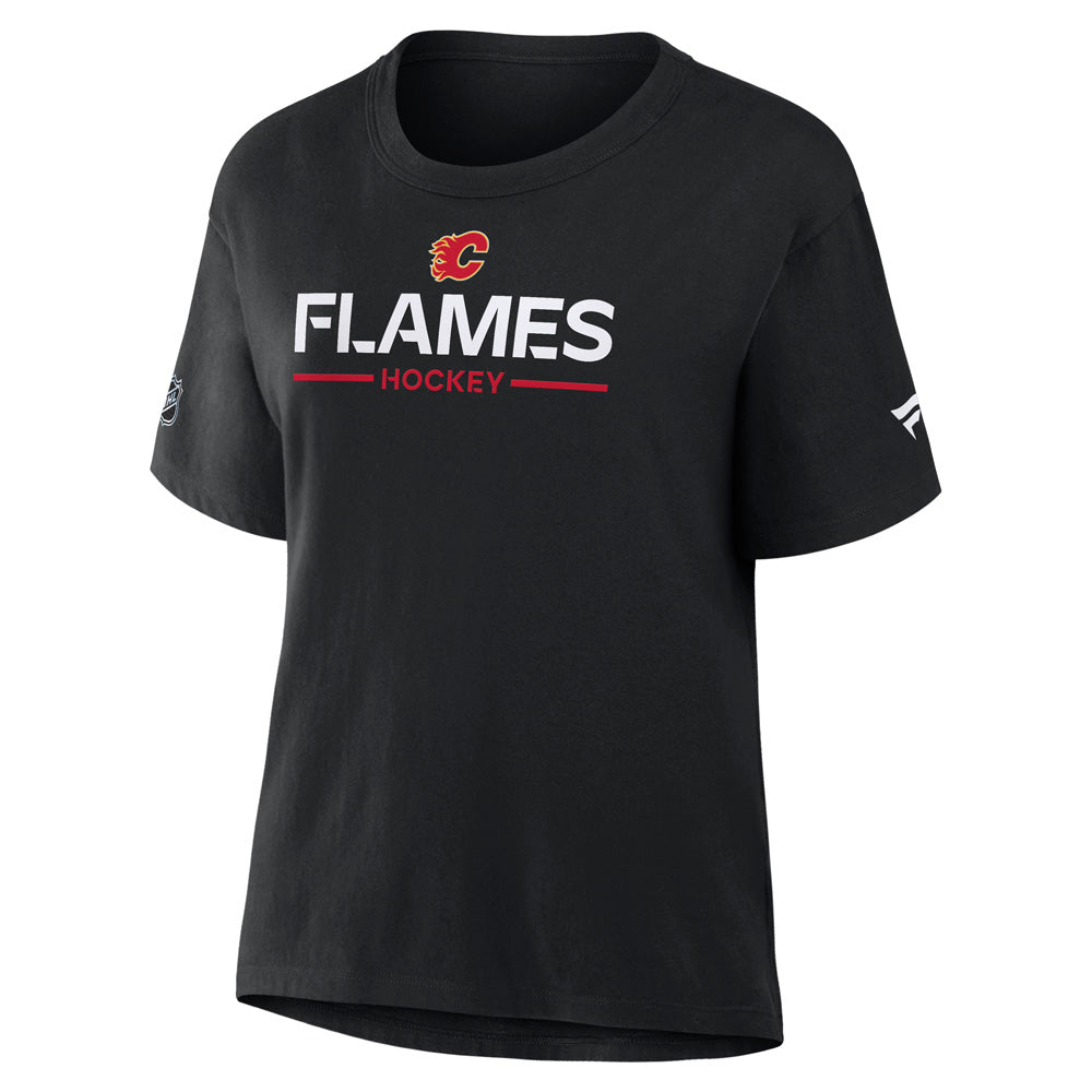 Women's Calgary Flames Primary Cotton Short Sleeve T-Shirt Black