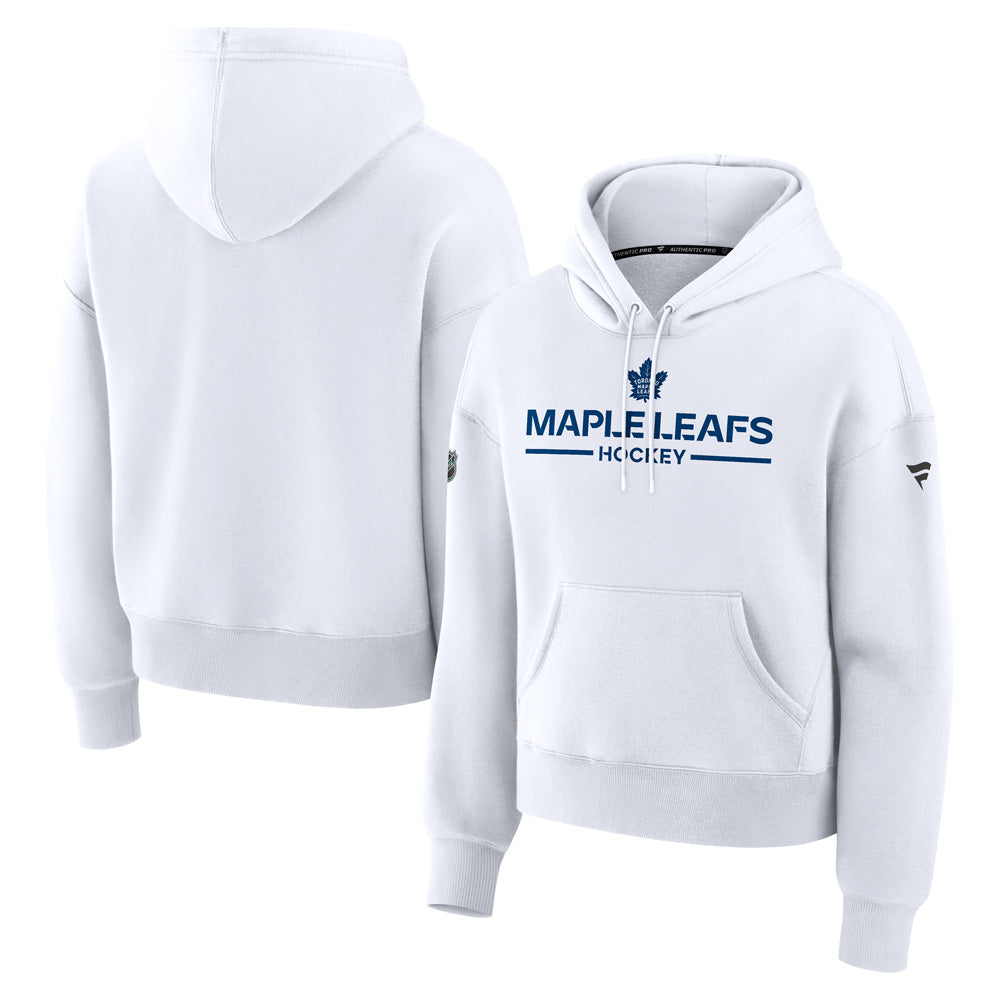 Fanatics Toronto Maple Leafs Authentic Pro Primary Women's White Fleece Pullover Hoodie