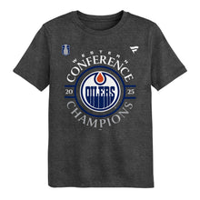 OUTERSTUFF EDMONTON OILERS 2025 CONFERENCE CHAMPIONS KID'S GREY T SHIRT