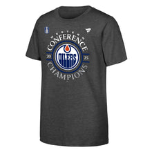 OUTERSTUFF EDMONTON OILERS 2025 CONFERENCE CHAMPIONS YOUTH GREY T SHIRT