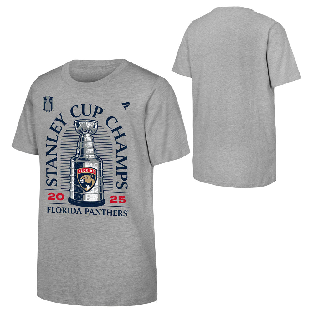 Outerstuff Florida Panthers 2025 Stanley Cup Champions Youth Grey T Shirt