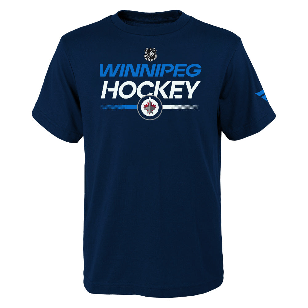 WINNIPEG JETS AUTHENTIC PRO WORDMARK YOUTH NAVY T SHIRT