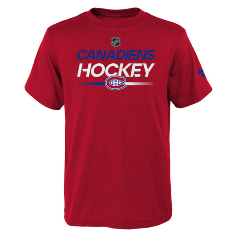 MONTREAL CANADIENS AUTHENTIC PRO WORDMARK YOUTH RED T SHIRT